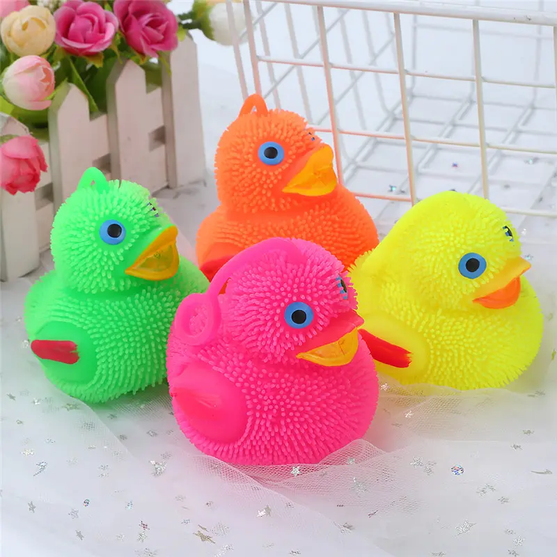 TPR Big Mouth Duck Yo-Yo with LED Light Puffer ball