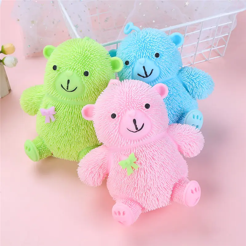 adorable flashing large chubby bear puffer ball