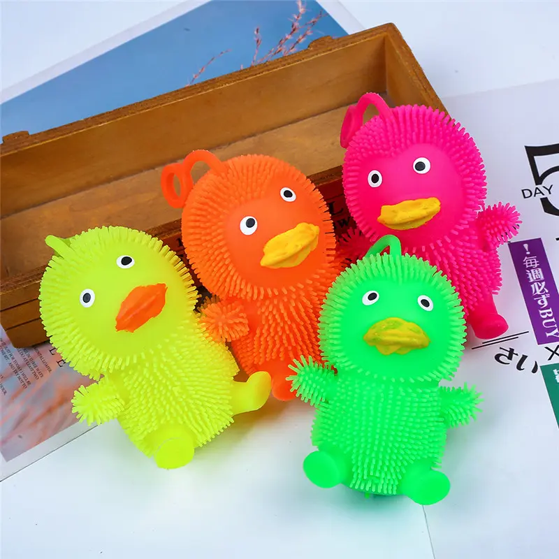 flashing big mounth duck soft anti-stress toy