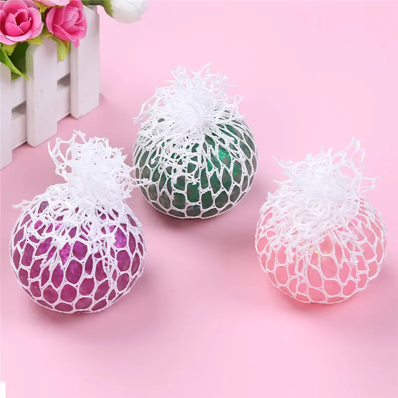 he mesh grape ball with beads inside